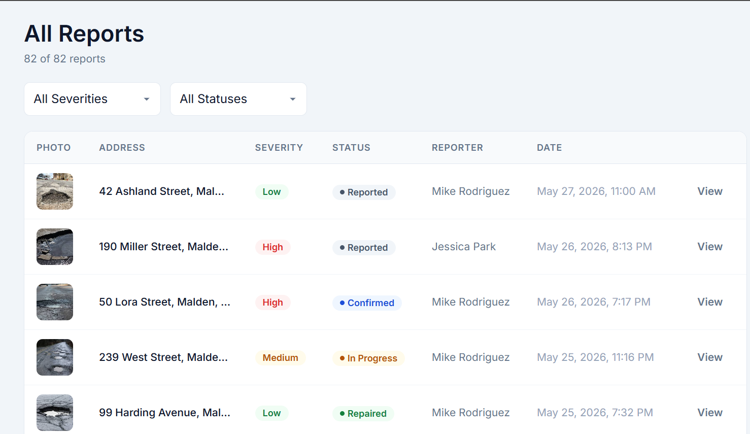 Recent activity feed widget
